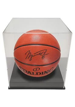 OnDisplay Deluxe Acrylic UV-Protected Basketball/Soccer Ball Display Case -- Luxury Handmade Clear Memorabilia Display (Black Base) -OnDisplay store Belk 10