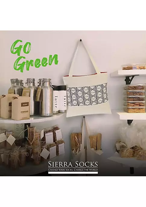 Sierra Socks Reusable Shopping and Beach Shoulder Tote Cotton Bag 3 Sierra Socks Reusable Shopping and Beach Shoulder Tote Cotton Bag - Image 2