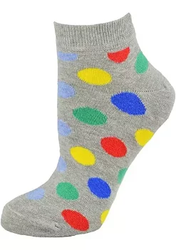 Sierra Socks Women's Low Cut Colorful Funny Polka Dots Combed Cotton Socks. -OnDisplay store Belk 1049