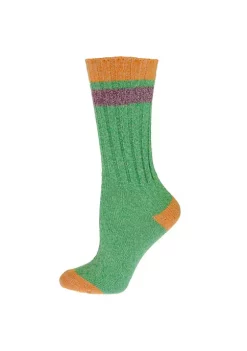 Sierra Socks Women's Twisted Medium Thickness Boot Stripe Comfortable Crew Socks -OnDisplay store Belk 1075