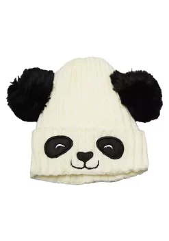 Sierra Socks Unisex Cute Panda Cartoon Pattern Knit Winter Beanie For Kids (3-10 Years)