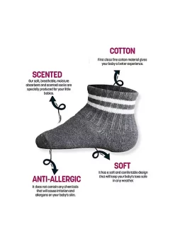 Sierra Socks Newborn Unisex Cotton Ankle-Hi Socks with Stripes Assorted 6 Pair Pack -OnDisplay store Belk 1145