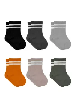 Sierra Socks Newborn Unisex Cotton Ankle-Hi Socks with Stripes Assorted 6 Pair Pack -OnDisplay store Belk 1147