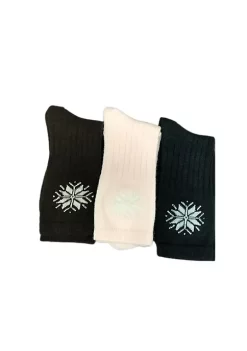 Sierra Socks Women's Snowflake Pattern Soft Acrylic Crew Socks -OnDisplay store Belk 1160