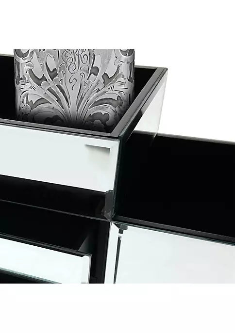 OnDisplay Emma 2 Drawer Tiered Mirrored Glass Makeup/Jewelry Organizer - Mirror Beauty Station - Perfect for Vanity, Bathroom Counter, or Dresser (Silver) 6 OnDisplay Emma 2 Drawer Tiered Mirrored Glass Makeup/Jewelry Organizer - Mirror Beauty Station - Perfect for Vanity, Bathroom Counter, or Dresser (Silver) - Image 4