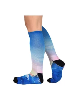 Sierra Socks Sunset Stream Pattern Unisex Socks - XL-Women Shoe Size (14+) / Buy 2 pr. -OnDisplay store Belk 1283