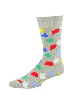 Sierra Socks Men's Leaf Pattern Crew Cotton Socks -OnDisplay store Belk 1304