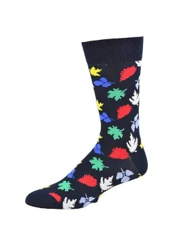 Sierra Socks Men's Leaf Pattern Crew Cotton Socks -OnDisplay store Belk 1306
