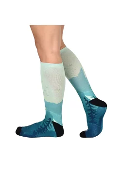 Sierra Socks Evergreen Pattern Unisex Socks, Bird Pattern Socks, Nature Beauty Socks