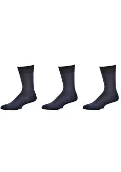 Sierra Socks Men's Bamboo Dark Herringbone Crew 3 Pr. Pack Socks