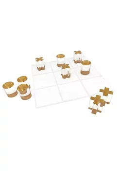 OnDisplay 3D Luxe Acrylic Tic Tac Toe Set - Luxury Executive Desktop Board Game (Gold) -OnDisplay store Belk 134