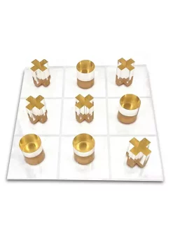 OnDisplay 3D Luxe Acrylic Tic Tac Toe Set - Luxury Executive Desktop Board Game (Gold) -OnDisplay store Belk 135