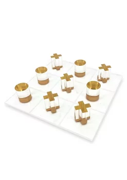 OnDisplay 3D Luxe Acrylic Tic Tac Toe Set - Luxury Executive Desktop Board Game (Gold) -OnDisplay store Belk 137