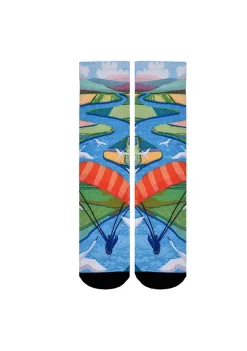 Sierra Socks Birds Eye View Pattern Unisex Socks, Colorful Paragliding Socks -OnDisplay store Belk 1375