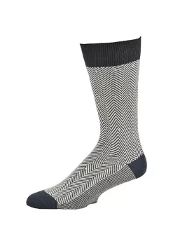 Sierra Socks Men's Bamboo Herringbone Crew Socks