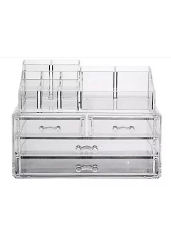 OnDisplay Cosmetic Makeup and Jewelry Storage Case Display - 4 Drawer Tiered Design - Perfect for Bathroom Counter, Vanity, or Dresser -OnDisplay store Belk 140