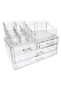 OnDisplay Cosmetic Makeup and Jewelry Storage Case Display - 4 Drawer Tiered Design - Perfect for Bathroom Counter, Vanity, or Dresser -OnDisplay store Belk 141