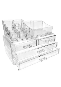 OnDisplay Cosmetic Makeup and Jewelry Storage Case Display - 4 Drawer Tiered Design - Perfect for Bathroom Counter, Vanity, or Dresser -OnDisplay store Belk 142