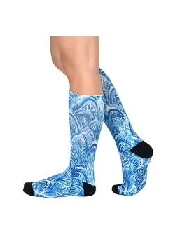Sierra Socks Blue Dream Pattern Unisex Socks - XL-Men Shoe Size (13+) / Buy 2 pr. -OnDisplay store Belk 1420