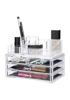 OnDisplay Cosmetic Makeup and Jewelry Storage Case Display - 4 Drawer Tiered Design - Perfect for Bathroom Counter, Vanity, or Dresser -OnDisplay store Belk 143