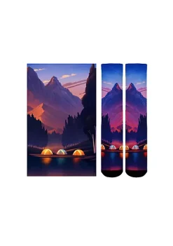 Sierra Socks Valley Camping Pattern Socks, Available in Men's and Women's Sizes -OnDisplay store Belk 1459