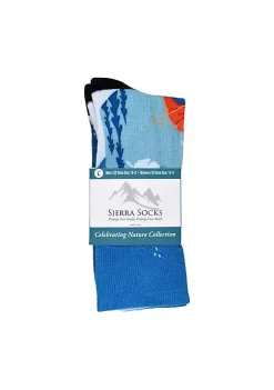 Sierra Socks Steep Slopes Pattern Unisex Socks, Mid Calf socks -OnDisplay store Belk 1500