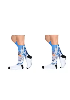 Sierra Socks Shredding Slopes Pattern Socks, Comes in 1-pair, 2 Pair & 3 Pair Pack