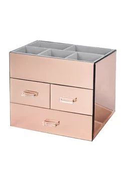 OnDisplay Miro 3 Drawer Tiered Mirrored Glass Makeup/Jewelry Organizer - Rose Gold 7 OnDisplay Miro 3 Drawer Tiered Mirrored Glass Makeup/Jewelry Organizer - Rose Gold -OnDisplay store Belk 169