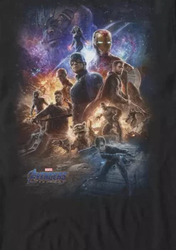 Marvel Avengers The Avengers Endgame Galaxy Movie Poster Group Shot Short Sleeve T-Shirt -OnDisplay store Belk 1753