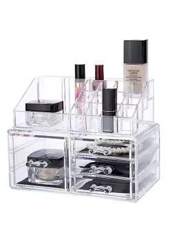 OnDisplay Cosmetic Makeup and Jewelry Storage Case Display - 4 Drawer Tiered Design - Perfect for Bathroom Counter, Vanity, or Dresser -OnDisplay store Belk 177