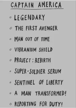 Marvel Avengers Cap List T-Shirt -OnDisplay store Belk 1785