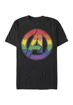 Marvel Avengers Avengers Dripping Rainbow Logo T-Shirt