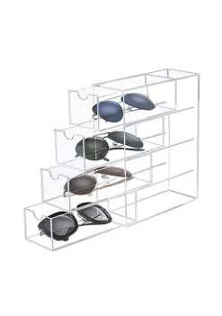 OnDisplay 4 Tier Acrylic Sunglasses/Eyeglasses Organizer - Luxury Handmade Clear Acrylic Eyewear Storage Cabinet