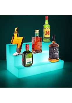 OnDisplay Luxe Wireless Rechargeable LED Lighted Bar Stage Display - Expandable Glowing Liquor Bottle Shelf - Light Show Display for Bar or Man Cave