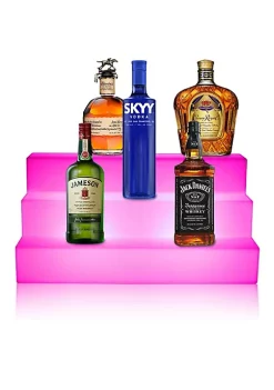 OnDisplay Luxe Wireless Rechargeable LED Lighted Bar Stage Display - Expandable Glowing Liquor Bottle Shelf - Light Show Display for Bar or Man Cave -OnDisplay store Belk 252