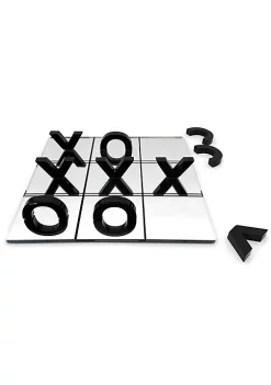 OnDisplay 3D Luxe Acrylic Mirrored Effect Tic Tac Toe Board Game Set - Half Letter Mirror 3D Visual Style (Black) -OnDisplay store Belk 287