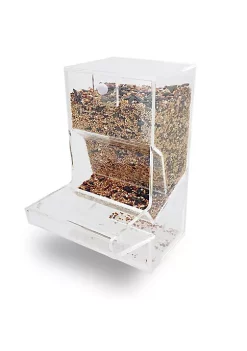 OnDisplay Neat Seed Acrylic Bird Feeder/Hopper - Indoor/Outdoor Large Capacity Bird House Feeder for Cages or Freestanding