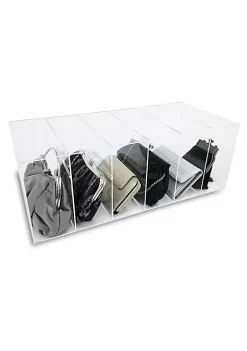 OnDisplay Deluxe Acrylic 6 Slot Purse Organizer - Multi-Section Clear Lucite Clutch/Small Handbag Station -OnDisplay store Belk 330