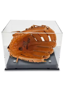 OnDisplay Deluxe UV-Protected Baseball Glove Display Case - Black Base - Luxe Handmade Acrylic Case for Boxing Glove, Die-Cast Cars, Baseball Mitt and more -OnDisplay store Belk 345