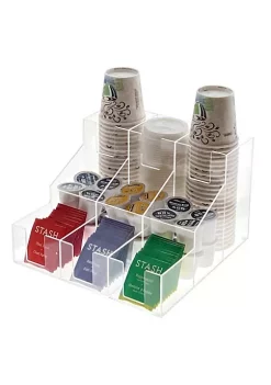 OnDisplay Kona Kai Acrylic Break Room Coffee Station Organizer for Cups/Lids/Sugar/Coffee Pods/Tea and more
