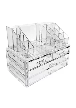 OnDisplay Cosmetic Makeup and Jewelry Storage Case Display - 4 Drawer Tiered Design - Perfect for Vanity, Bathroom Counter, or Dresser -OnDisplay store Belk 363