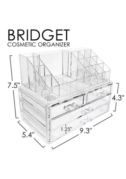 OnDisplay Cosmetic Makeup and Jewelry Storage Case Display - 4 Drawer Tiered Design - Perfect for Vanity, Bathroom Counter, or Dresser -OnDisplay store Belk 365