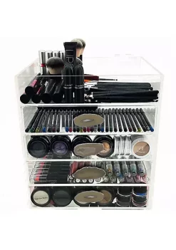 OnDisplay Ultimate Diva Cosmetic Organization Station - 12" Cube - Gold/Silver Agate (Natural/Silver) -OnDisplay store Belk 375