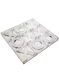OnDisplay Luxe Acrylic Tic Tac Toe Set - Executive Crystal Clear Laser Cut Acrylic Game (Clear)