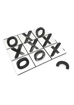 OnDisplay 3D Luxe Acrylic Mirrored Effect Tic Tac Toe Set - Half Letter Mirror 3D Visual Style (Black) -OnDisplay store Belk 389