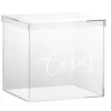 OnDisplay 10" Luxe Acrylic Clear Wedding Card Box w/Lid - Lucite Gift/Money Box - Bar Mitzvah/Birthday/Sweet 16/Anniversary (Clear w/"Cards" Print) -OnDisplay store Belk 395