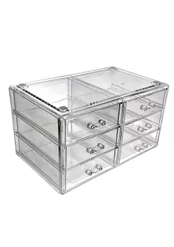 OnDisplay Cosmetic Makeup and Jewelry Storage Case Display - 4 Drawer Tiered Design - Perfect for Vanity, Bathroom Counter, or Dresser -OnDisplay store Belk 422