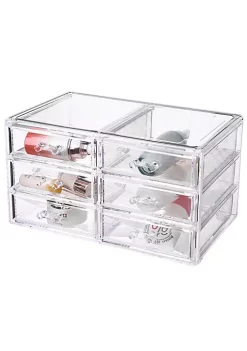 OnDisplay Cosmetic Makeup and Jewelry Storage Case Display - 4 Drawer Tiered Design - Perfect for Vanity, Bathroom Counter, or Dresser -OnDisplay store Belk 425