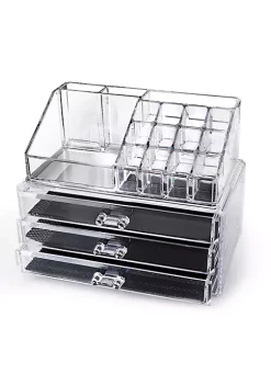 OnDisplay Cosmetic Makeup and Jewelry Storage Case Display - 3 Drawer Tiered Design - Perfect for Vanity, Bathroom Counter, or Dresser -OnDisplay store Belk 45