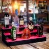 OnDisplay Luxe Acrylic LED Lighted Bar Stage Display - Expandable Glowing Liquor Bottle Shelf - Light Show Display for Bar or Man Cave (Black, 24") -OnDisplay store Belk 469